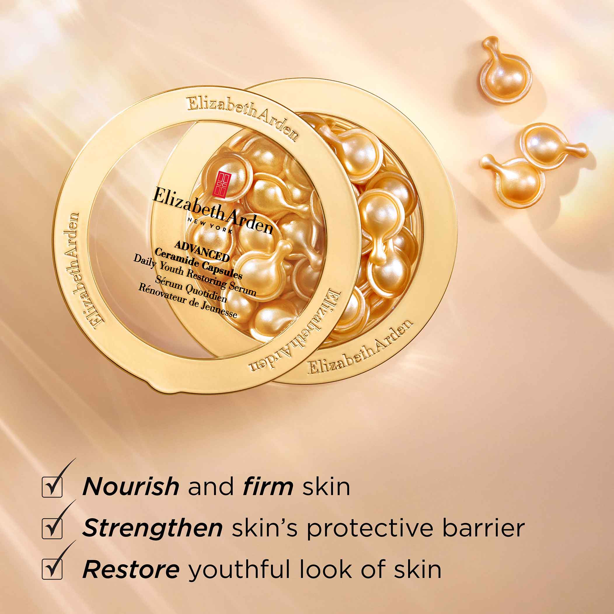 Nourish and firm skin, strengthen skin’s protective barrier and restore youthful look of skin