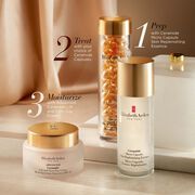 1 Prep with Ceramide Micro Capsule Skin Replenishing Essence, 2 Treat with your choice of Ceramide Capsules and 3 Moisturize with Advanced Ceramide Lift and Firm Day Cream SPF15
